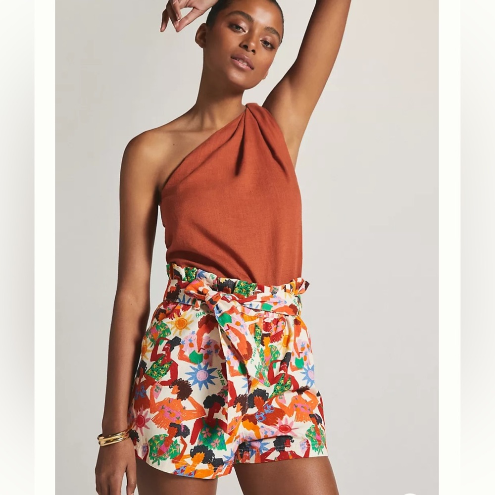 FARM RIO x Anthropologie Bikini Lady Belted Shorts (NWT)